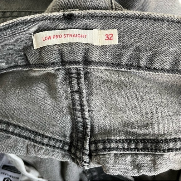 NEW LEVIS sz 32 LOW PRO Faded Gray Denim Jeans Mid Rise Straight Leg - Picture 8 of 12